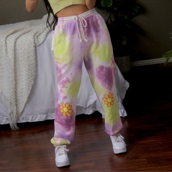 Urban Outfitters Flower Power Out From Under Tie Dye Sweatpants XS - Picture 1 of 15